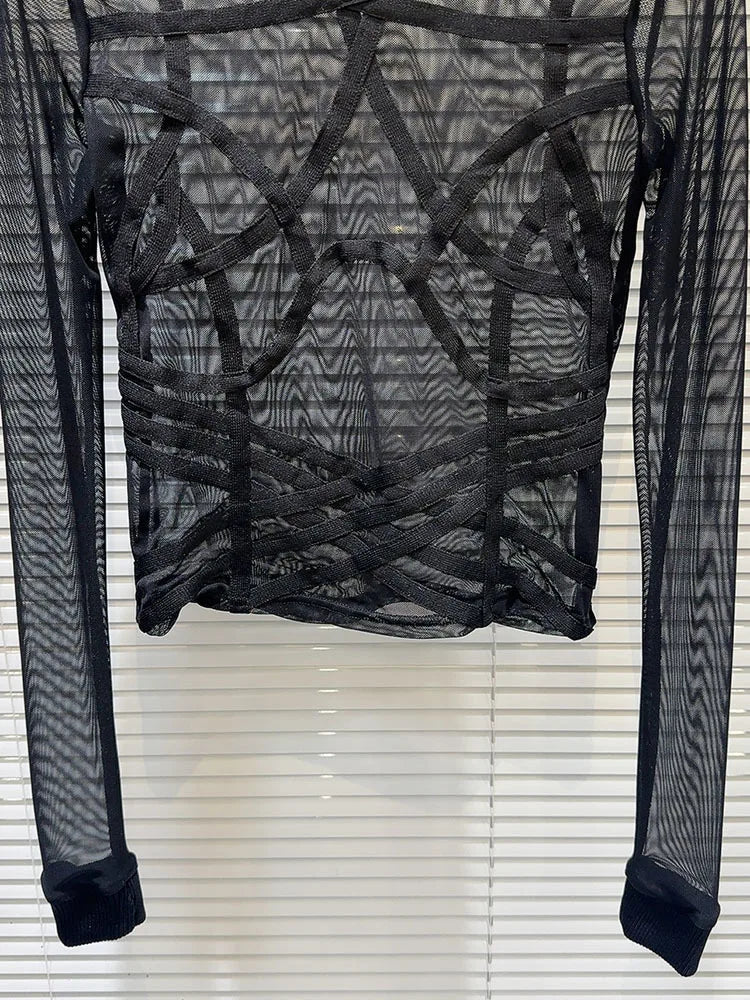 Maglia velo e velluto