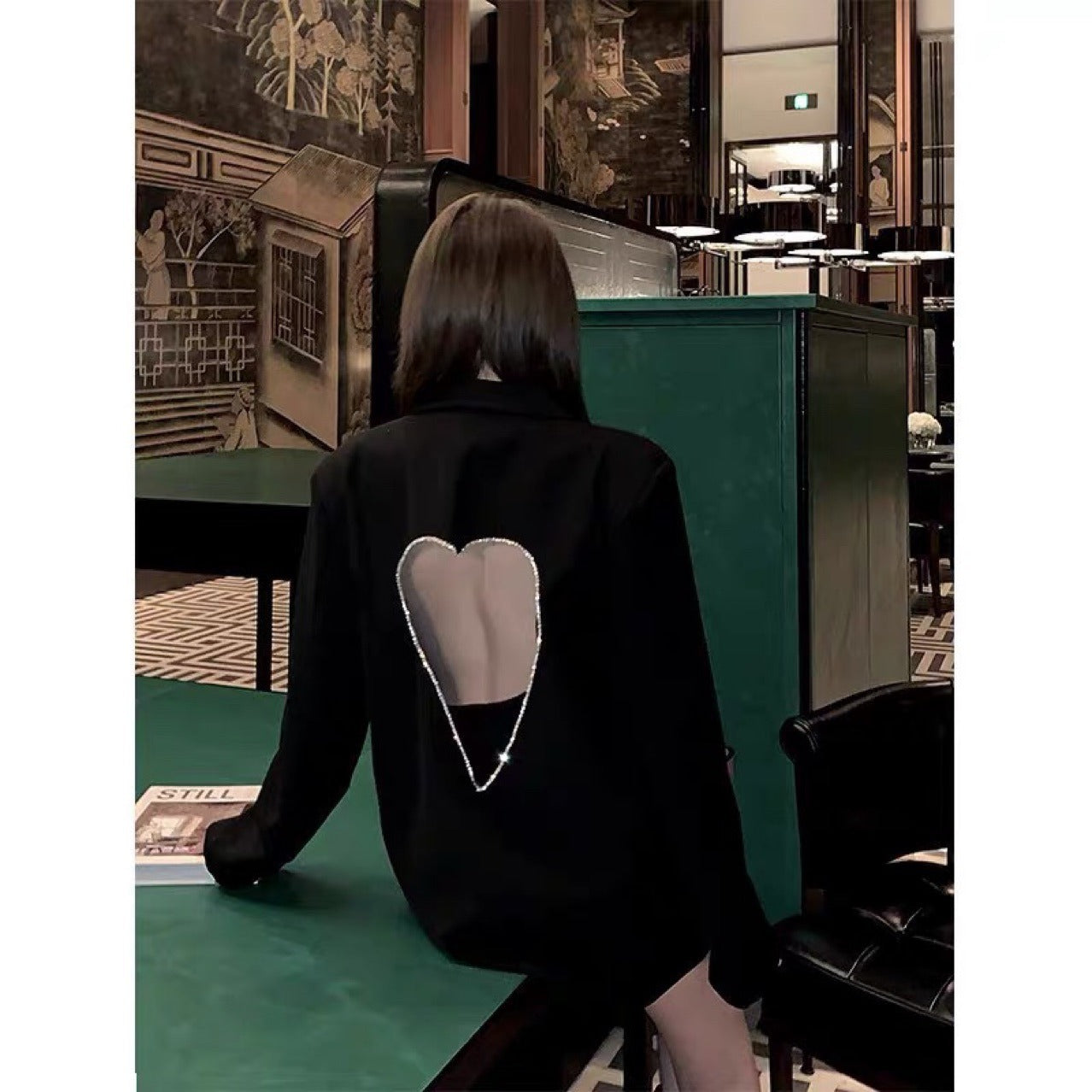 Blazer over schiena aperta dettaglio cuore