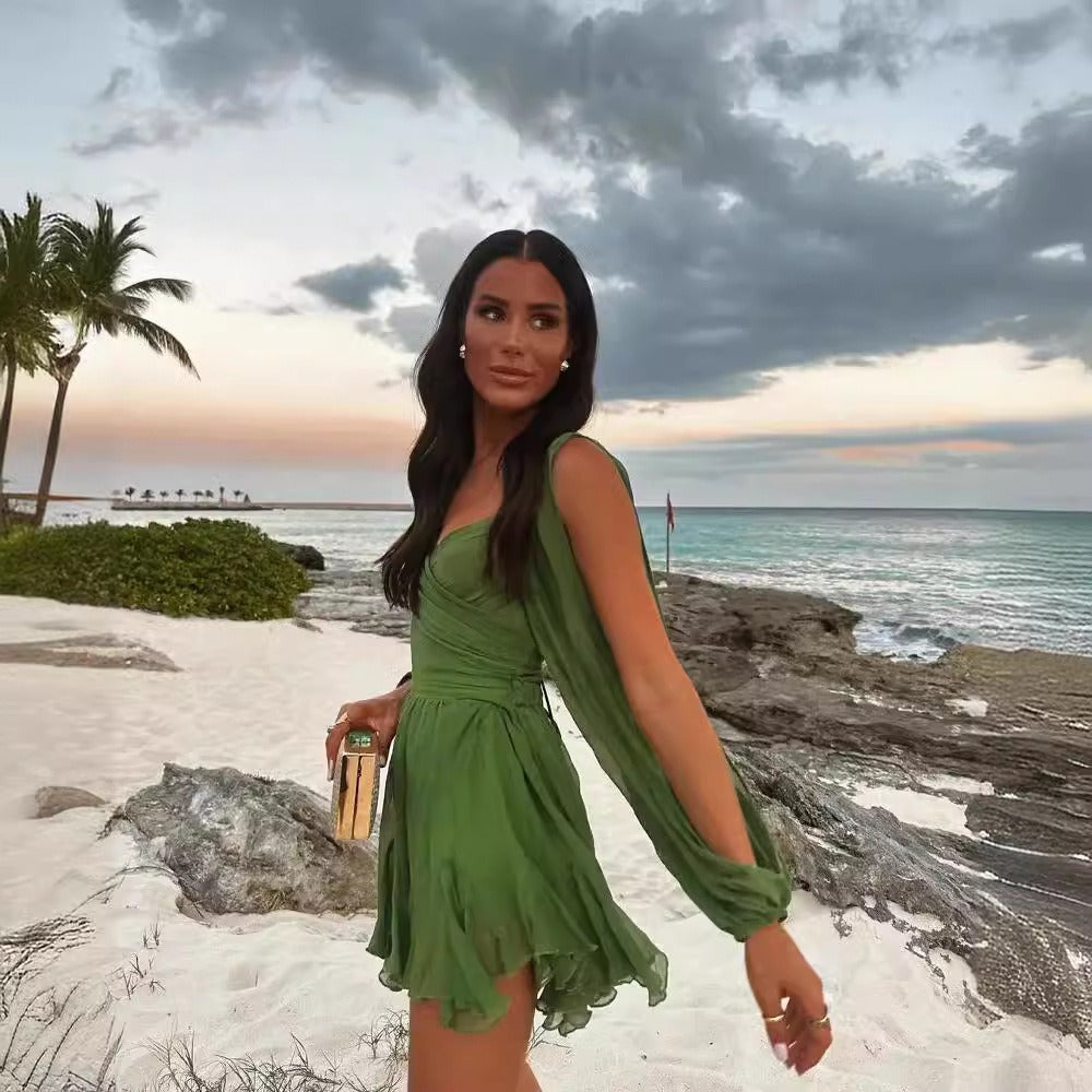 Abito svasato in chiffon