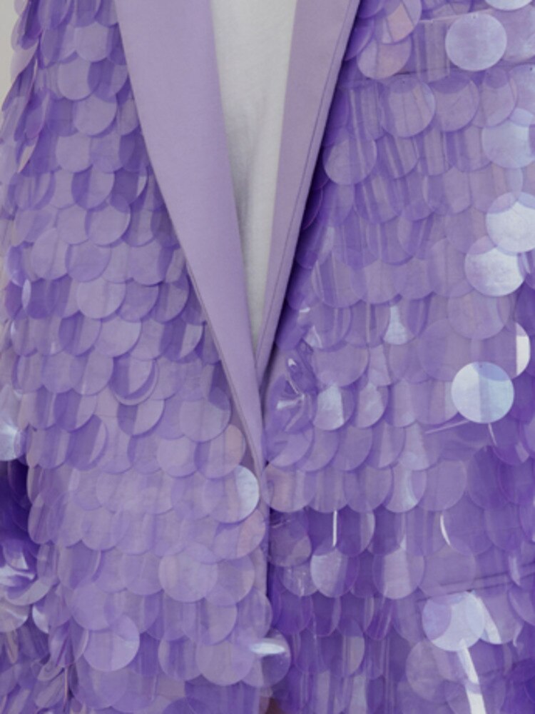 Blazer taglio over macro pailettes