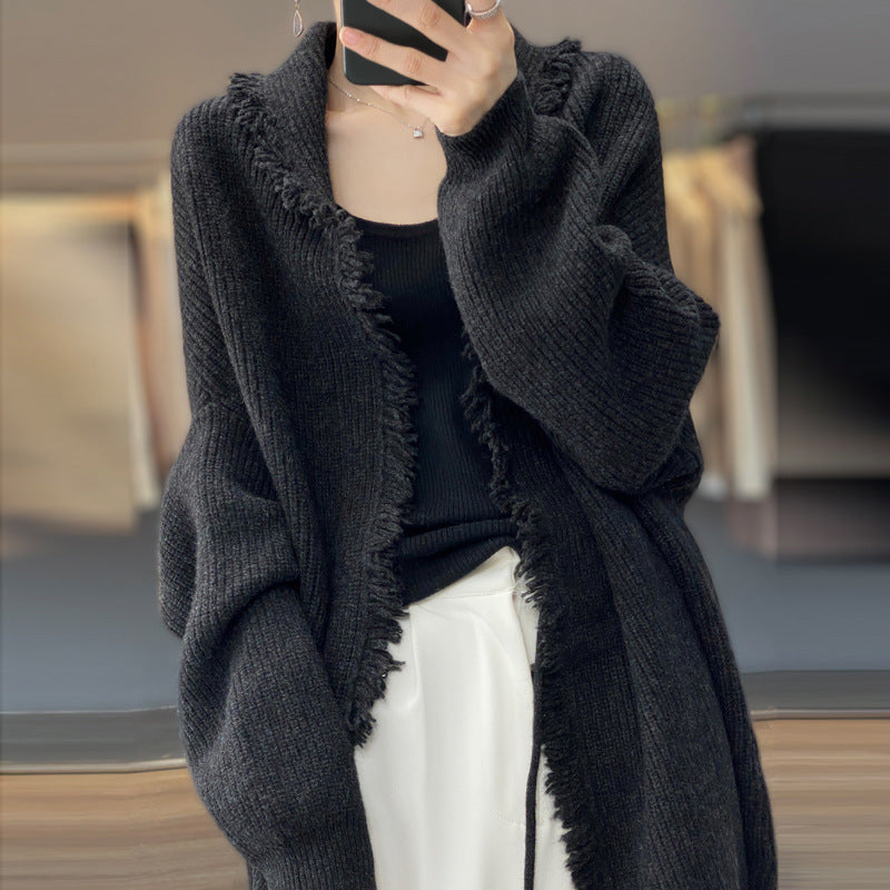 Cardigan con frangette