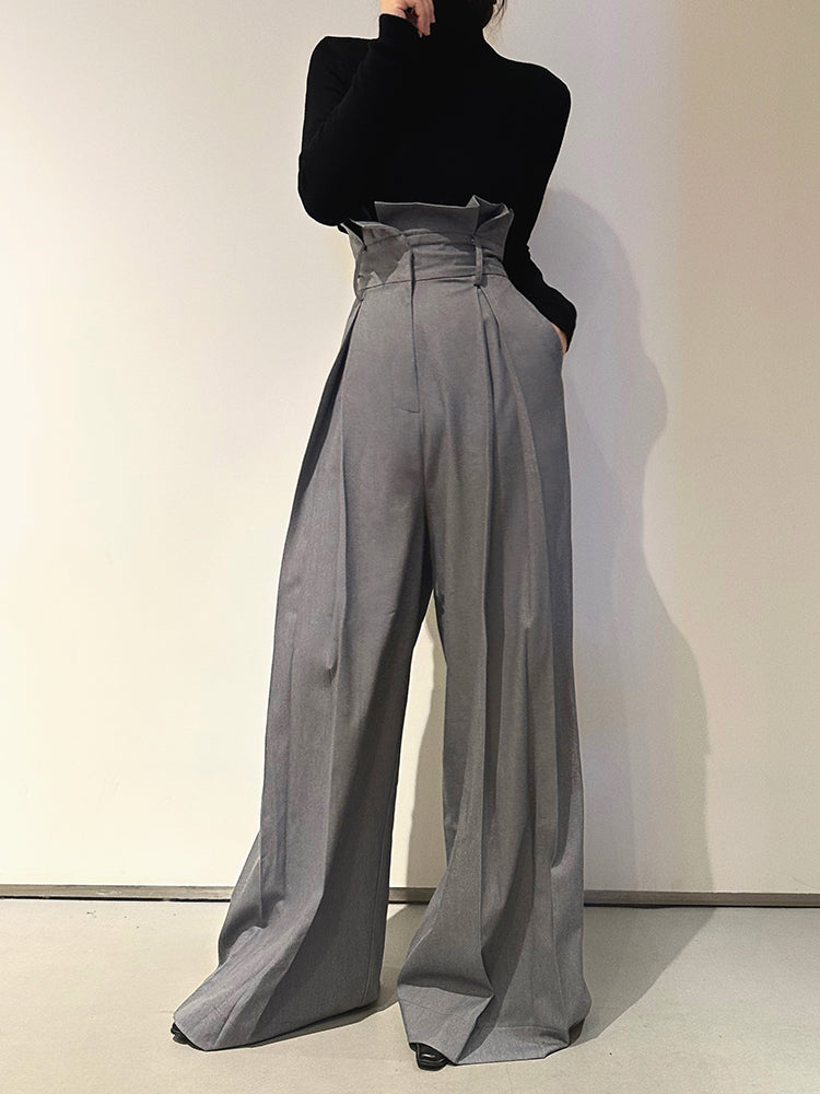 Pantalone palazzo vita alta con coulisse