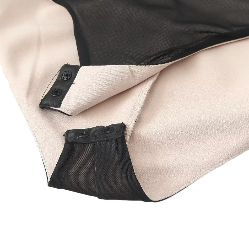 Body in velo con drappeggio