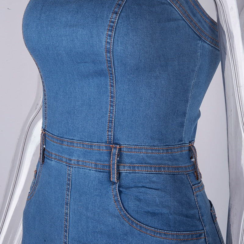 Abito tessuto denim elasticizzato