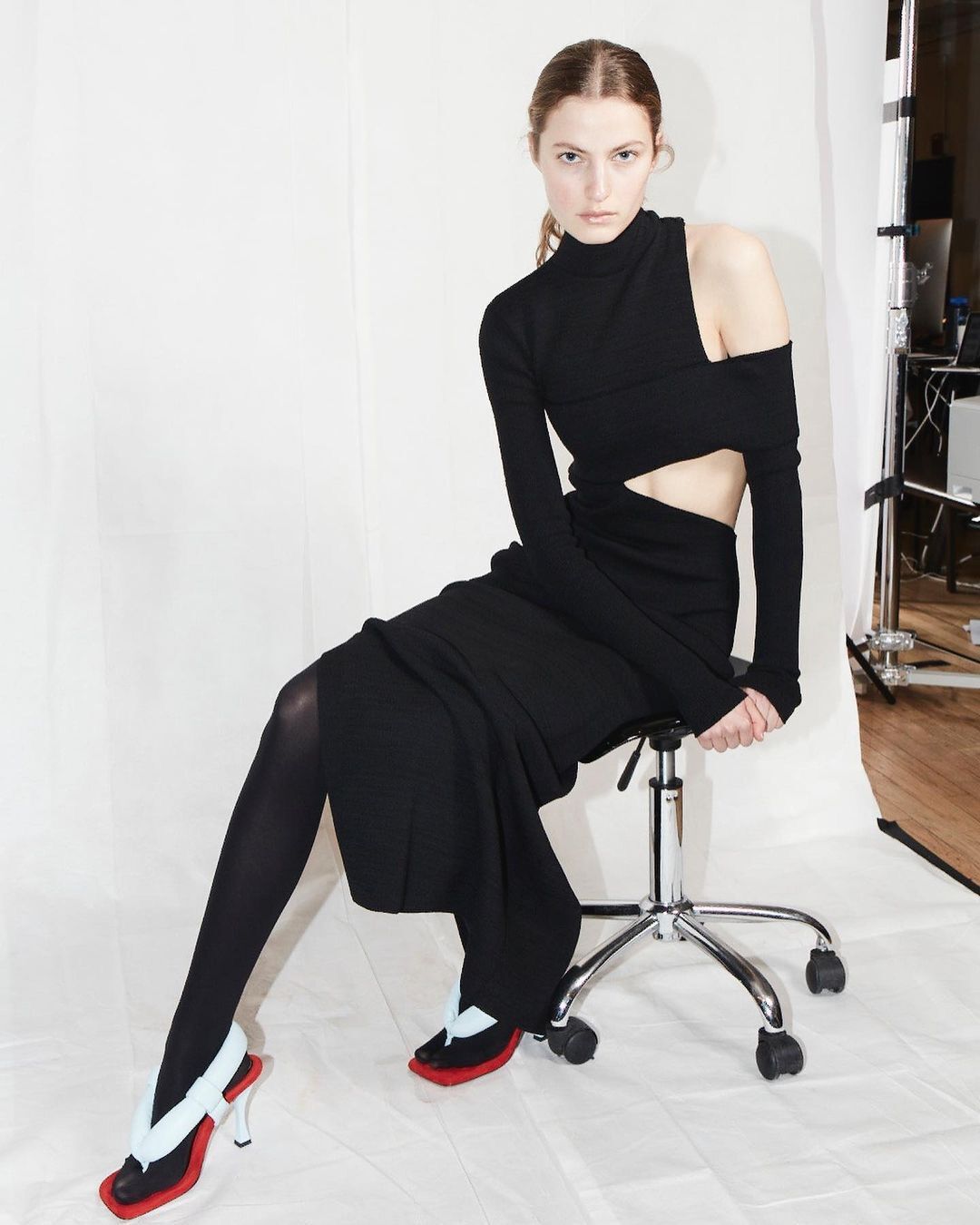 Abito lungo bandage a collo alto