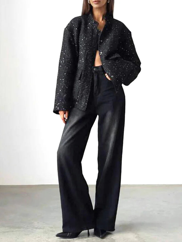 Bomber con micro pailettes