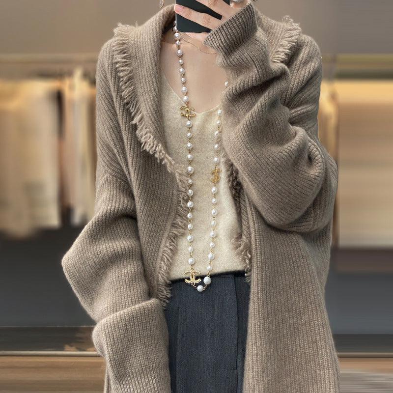 Cardigan con frangette