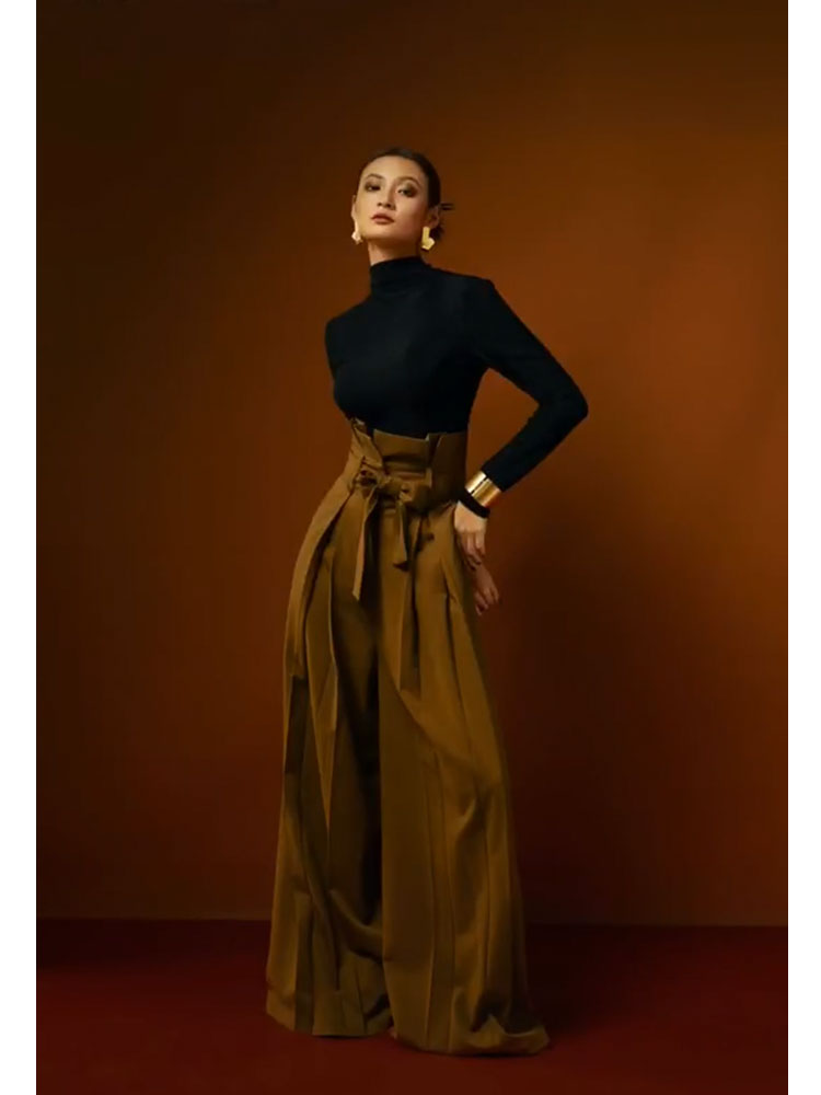 Pantalone palazzo vita alta con coulisse