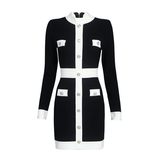 Abito in maglia strutturata aderente