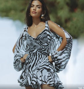 Abito svasato in chiffon