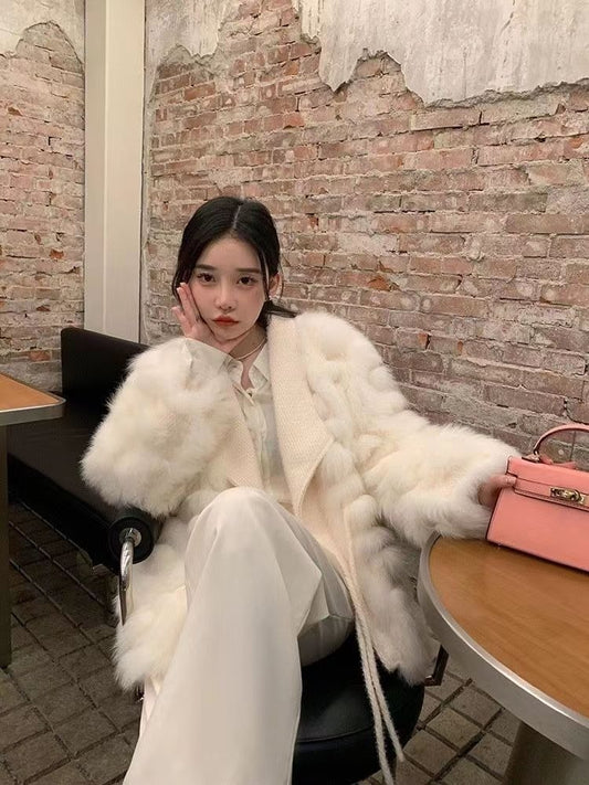 Cardigan con pelliccia