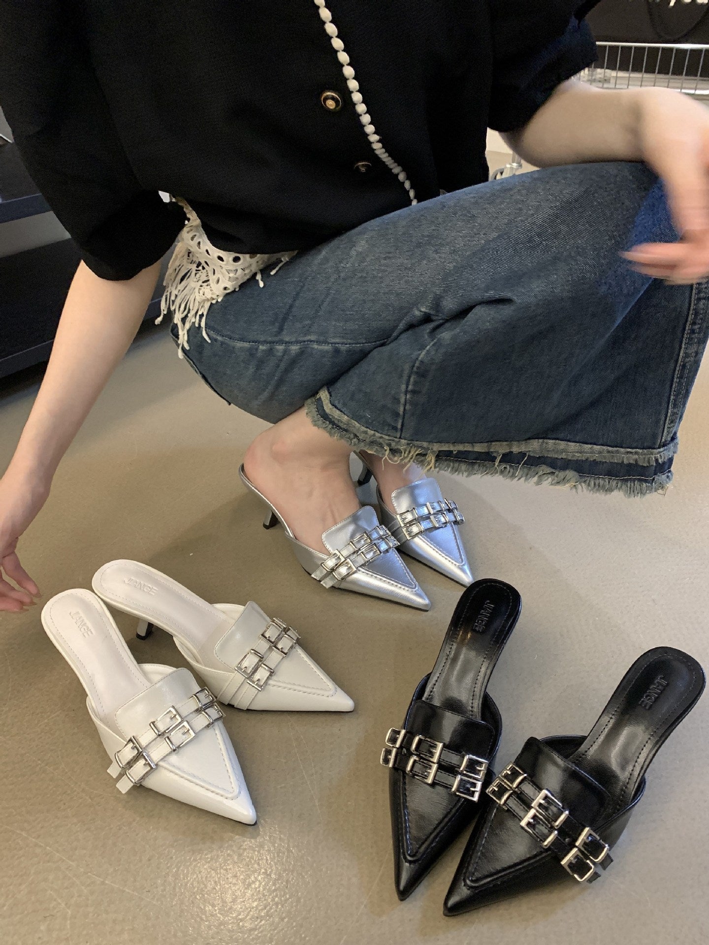 Sabot a punta tacco basso