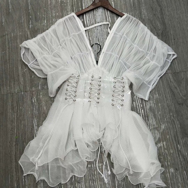 Camicia chiffon con rouges