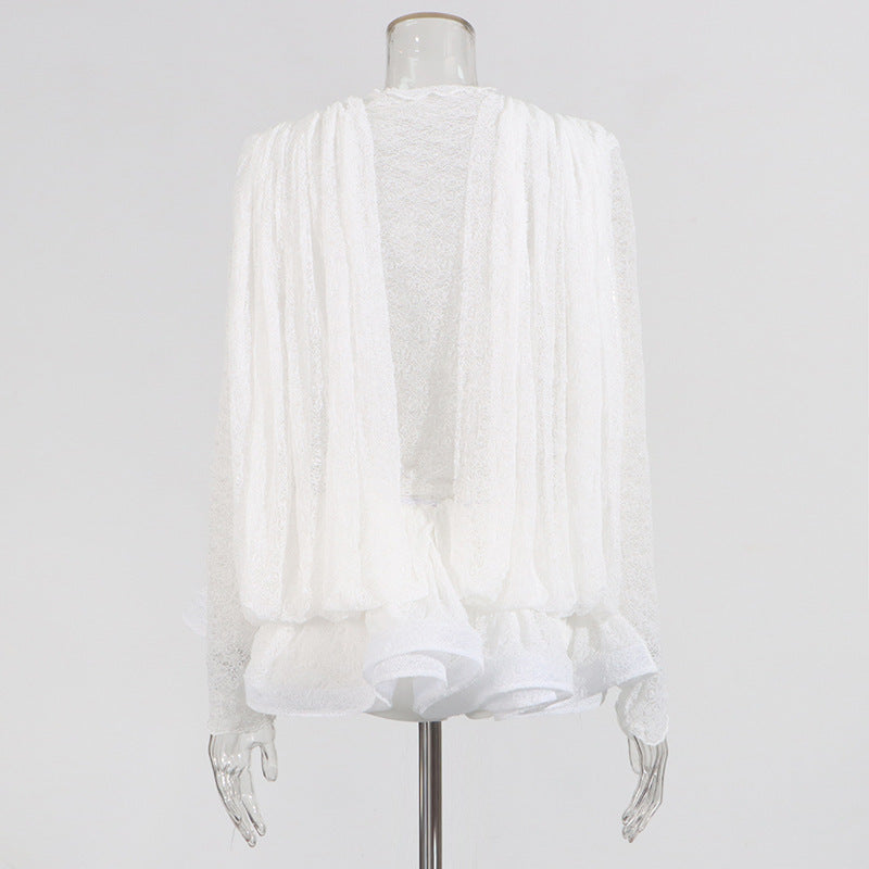 Mini abito svasato in micro rete