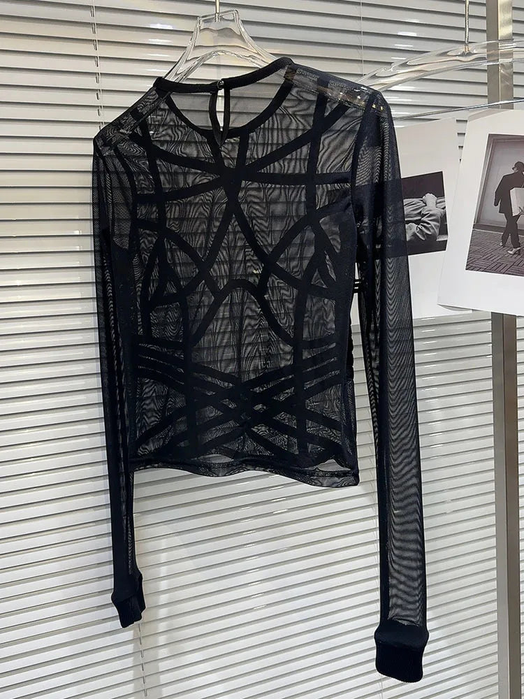 Maglia velo e velluto