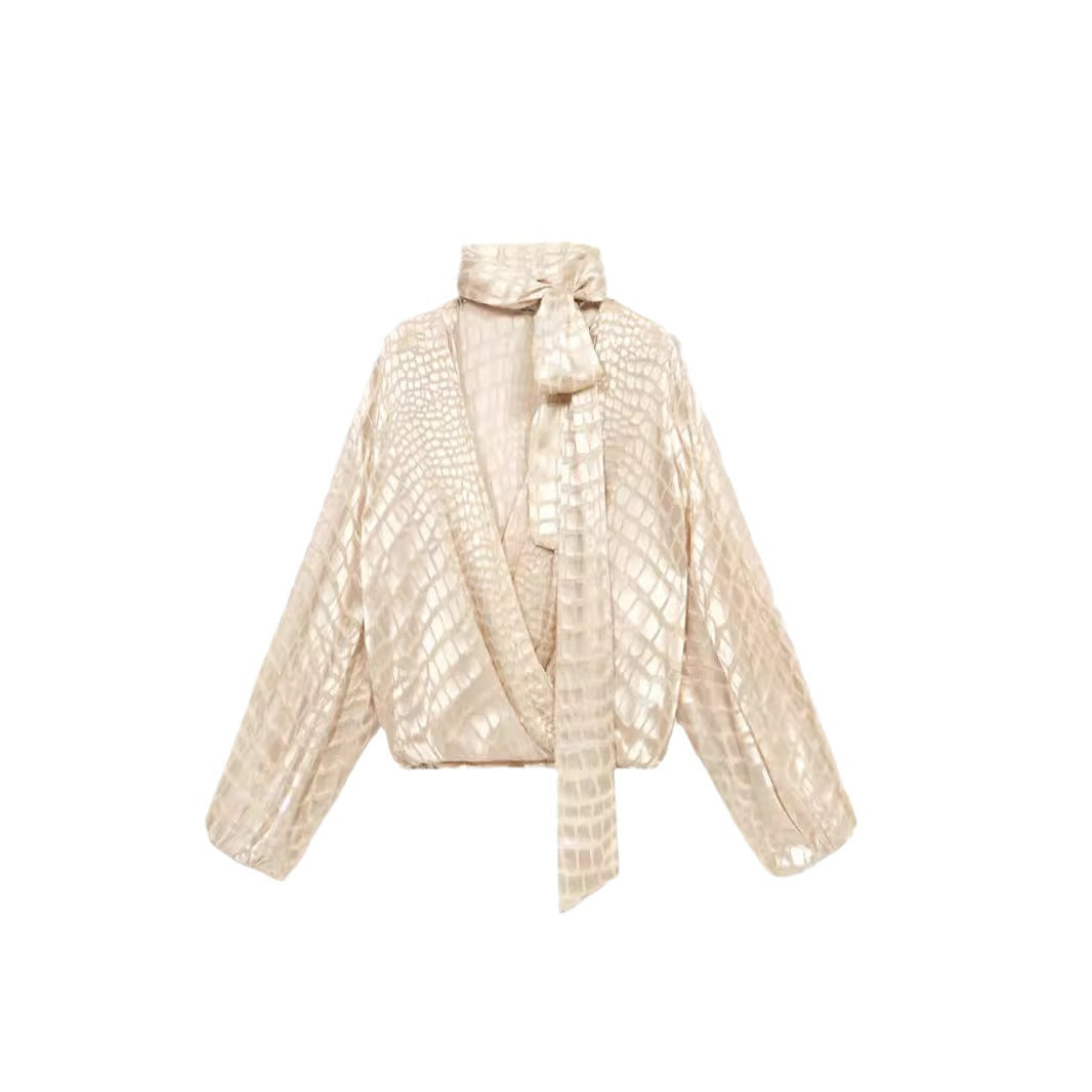 Camicia con scollo e collarino stampa cocco