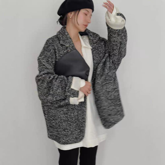 Blazer over tessuto spinato pesante