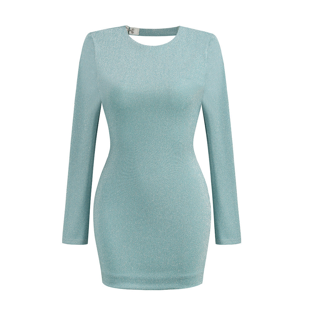 Mini abito in maglia lurex scollo sulla schiena