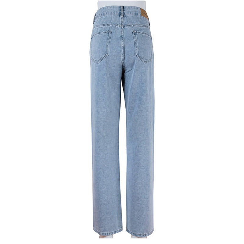 Jeans anni 90 gamba dritta con rotture