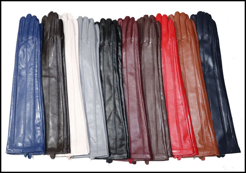 Guanti lunghi in pelle 47 cm