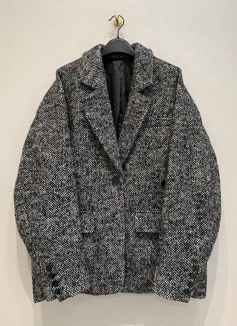 Blazer over tessuto spinato pesante