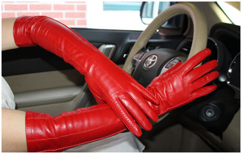 Guanti lunghi in pelle 47 cm