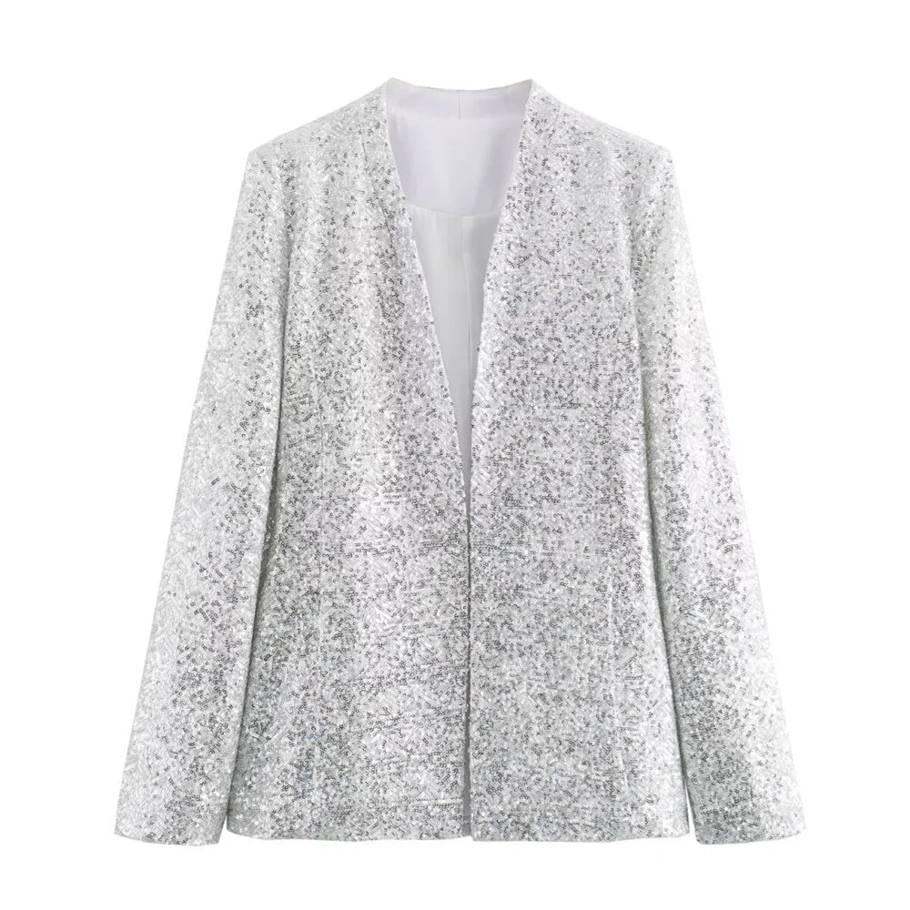 Completo in pailettes blazer e short