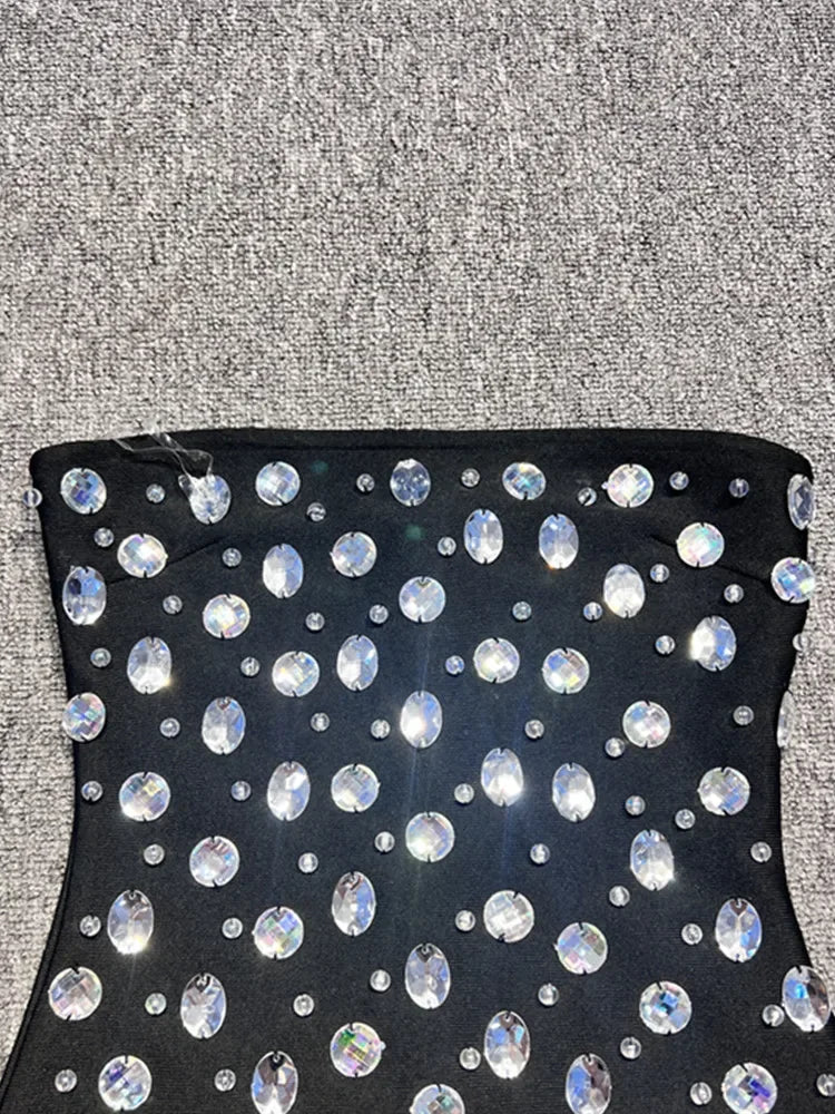 Mini abito bustier pietre applicate