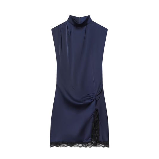 Abito coreana satin e pizzo
