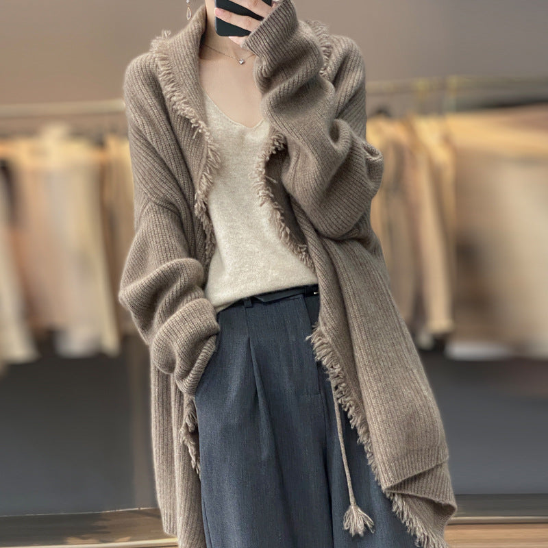 Cardigan con frangette