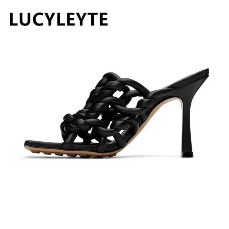 Sabot intrecciato tacco Più colori