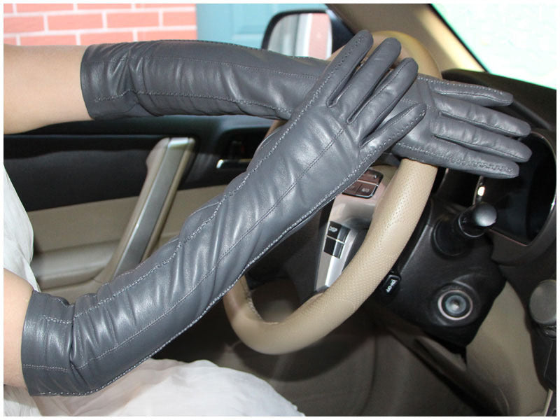 Guanti lunghi in pelle 47 cm