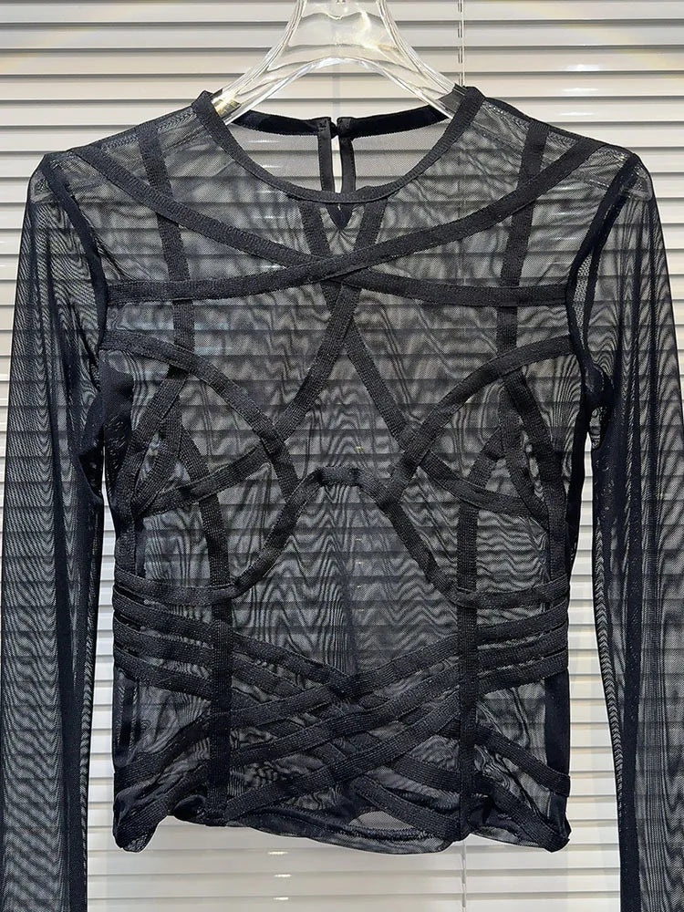 Maglia velo e velluto