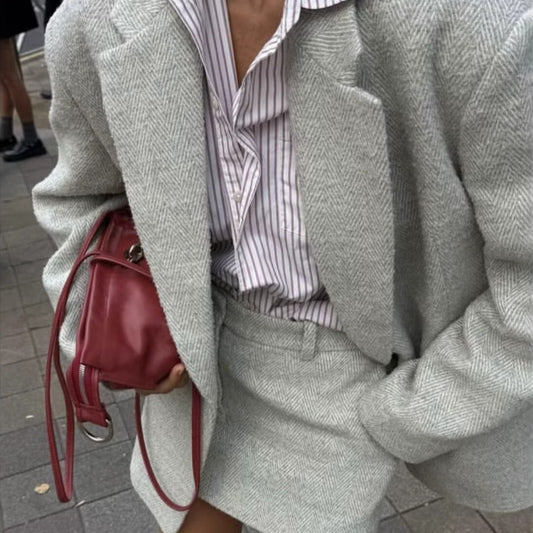 Completo blazer e gonna in tweed