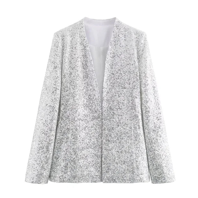 Completo in pailettes blazer e short