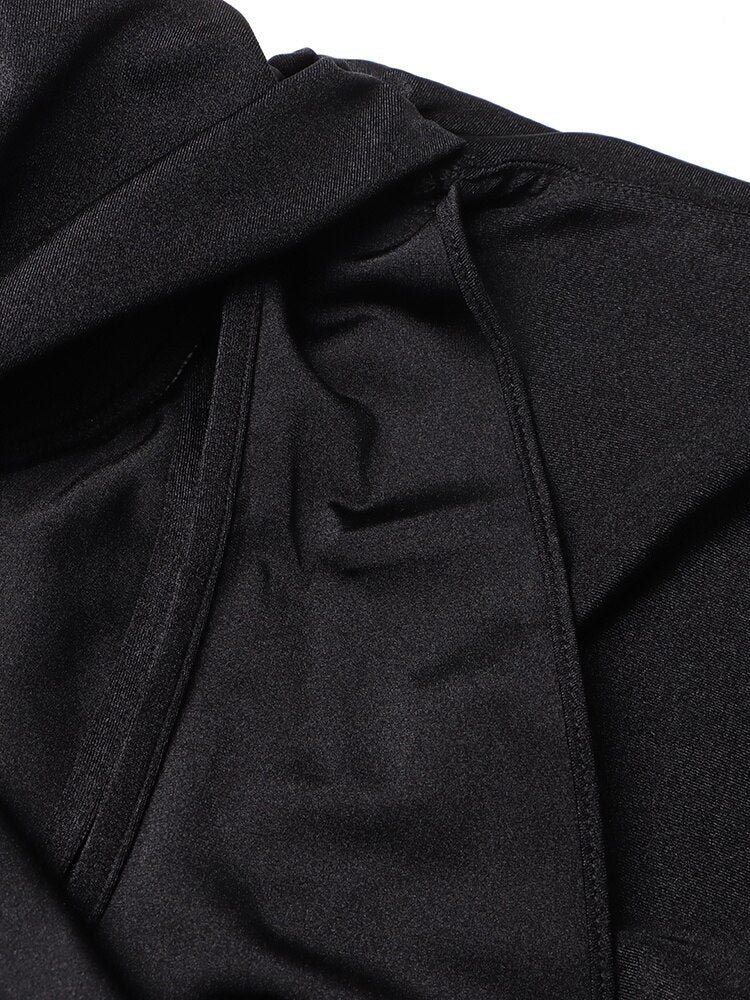 Top drappeggiato morbido tessuto lucido