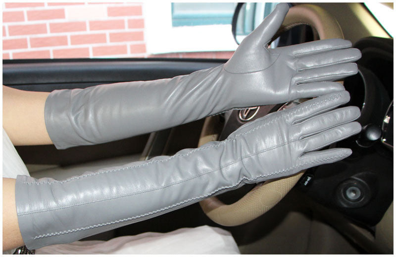 Guanti lunghi in pelle 47 cm