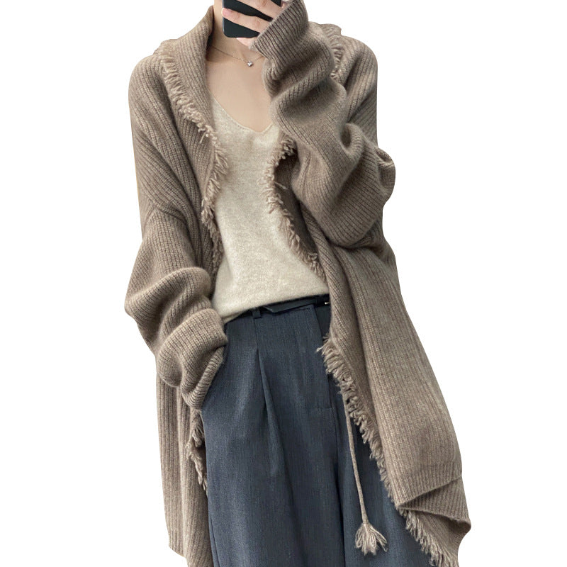 Cardigan con frangette