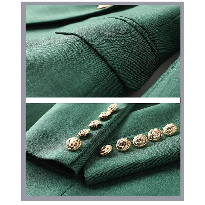 Blazer sfiancato in tessuto vestibilità slim dettaglio bottone dorato