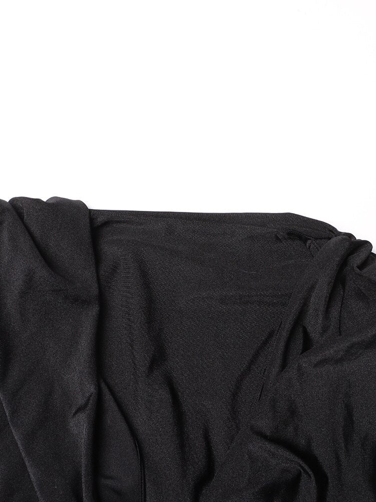 Top drappeggiato morbido tessuto lucido