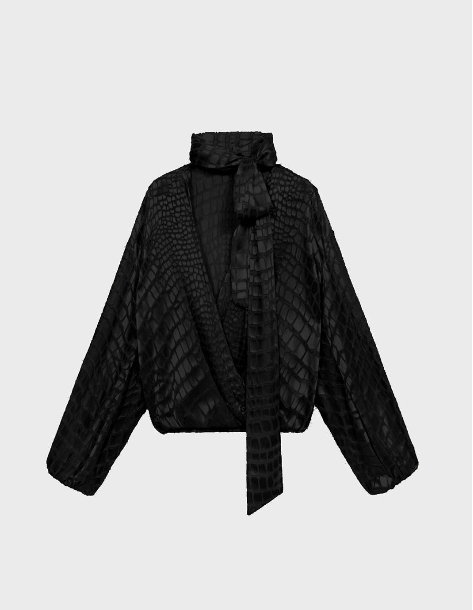 Camicia con scollo e collarino stampa cocco