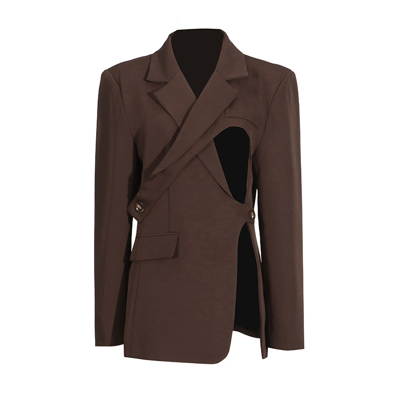 Blazer con aperture e laccio in vita