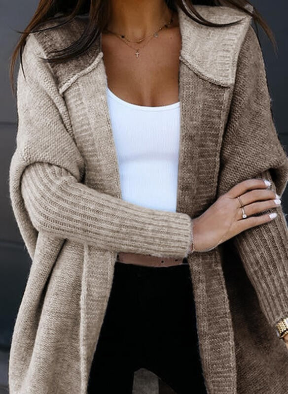 Cardigan bicolore con cappuccio