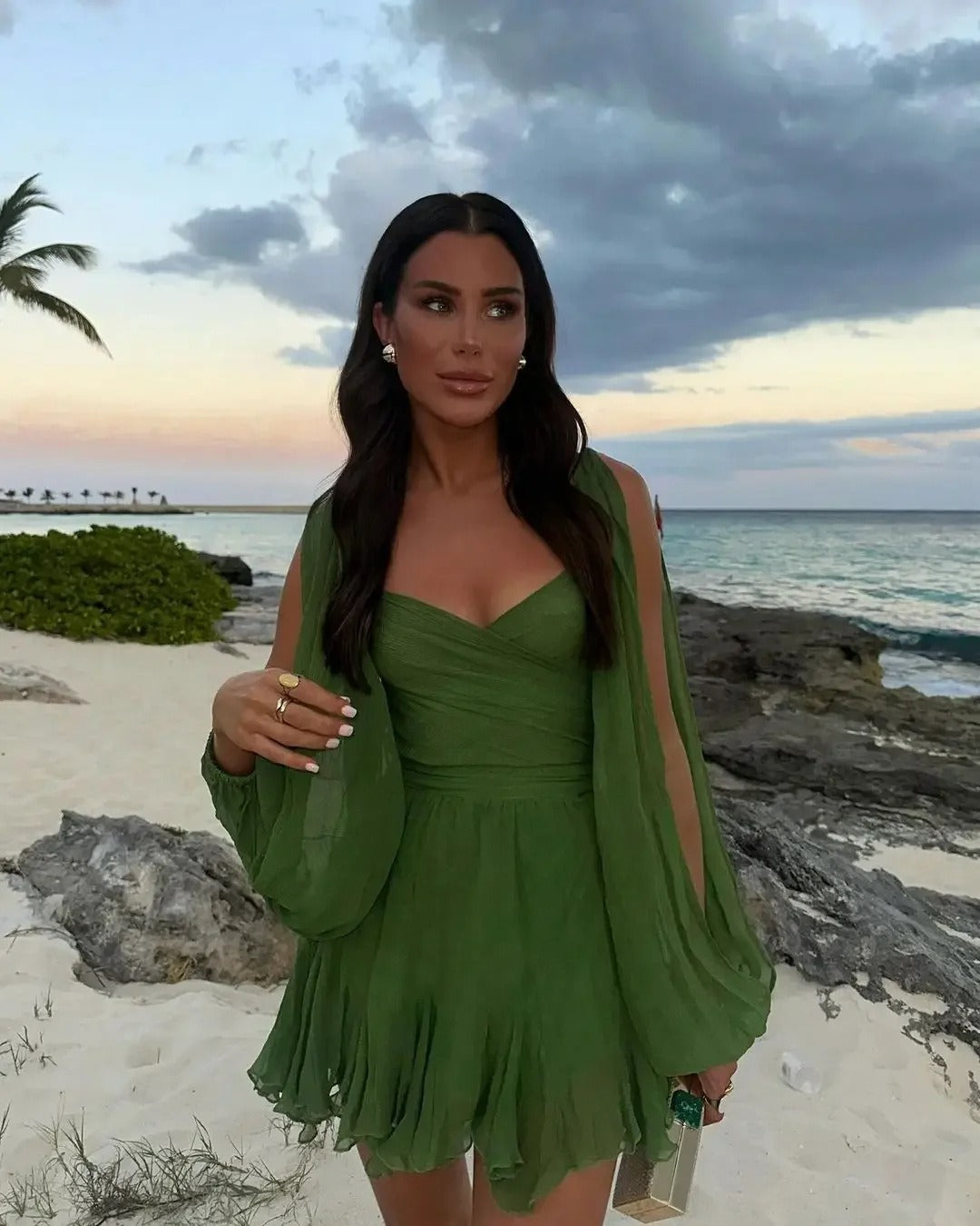 Abito svasato in chiffon