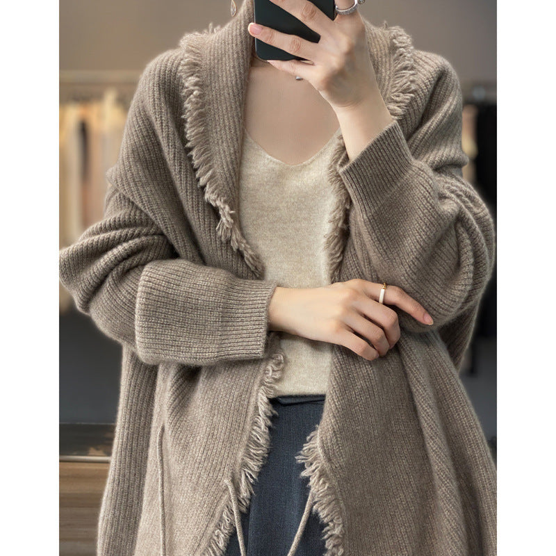 Cardigan con frangette