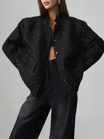 Bomber con micro pailettes