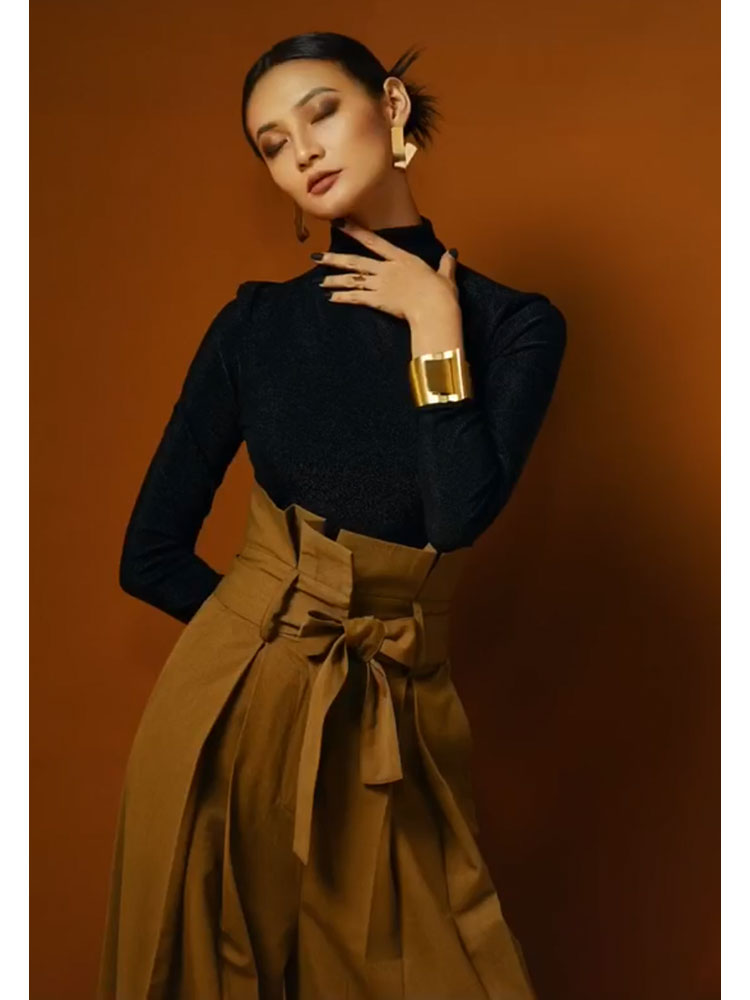 Pantalone palazzo vita alta con coulisse