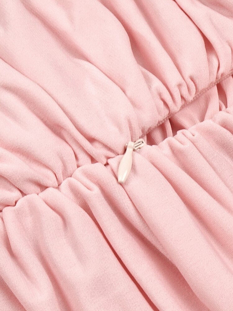 Mini abito drappeggiato rose applicate