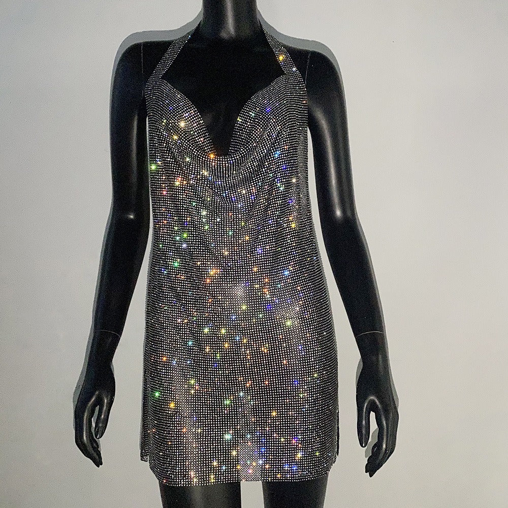 Mini abito in strass