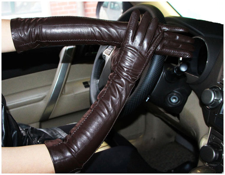 Guanti lunghi in pelle 47 cm